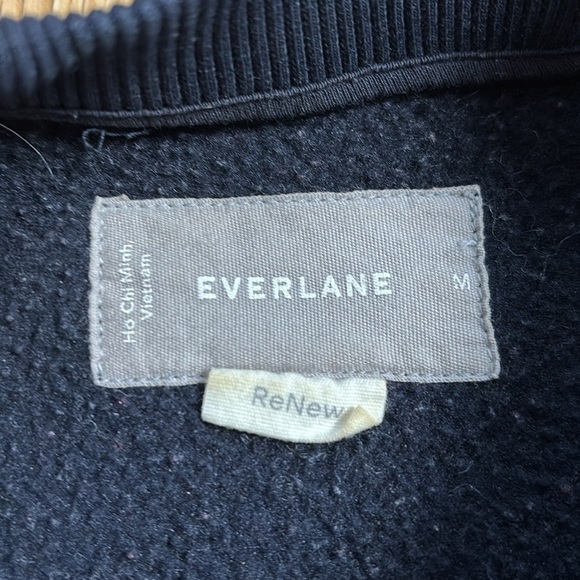 Everlane The ReNew Fleece Teddy Oversized Crew Neck Black Pullover Sweater - Picture 2 of 5